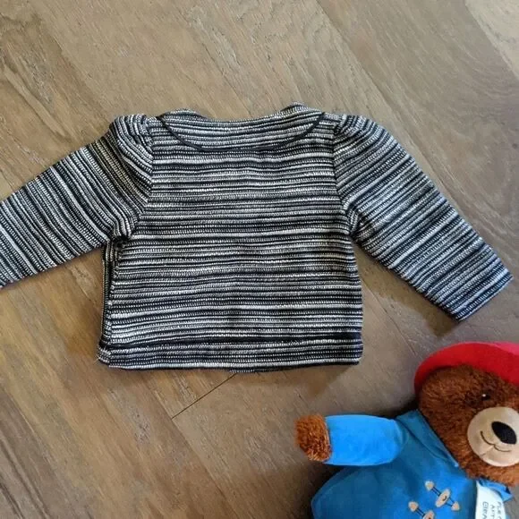 BEAUTIFUL CK INFANT BLACK STRIPPED COAT 12M - Picture 4 of 4
